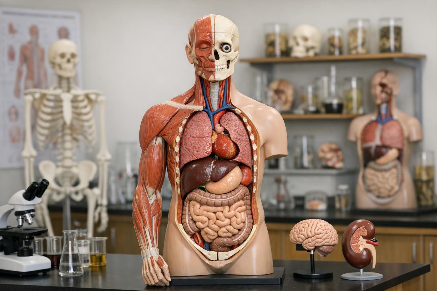 Zdjęcie modelu anatomicznego człowieka w pracowni